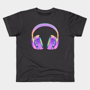 Magenta Headphones Kids T-Shirt